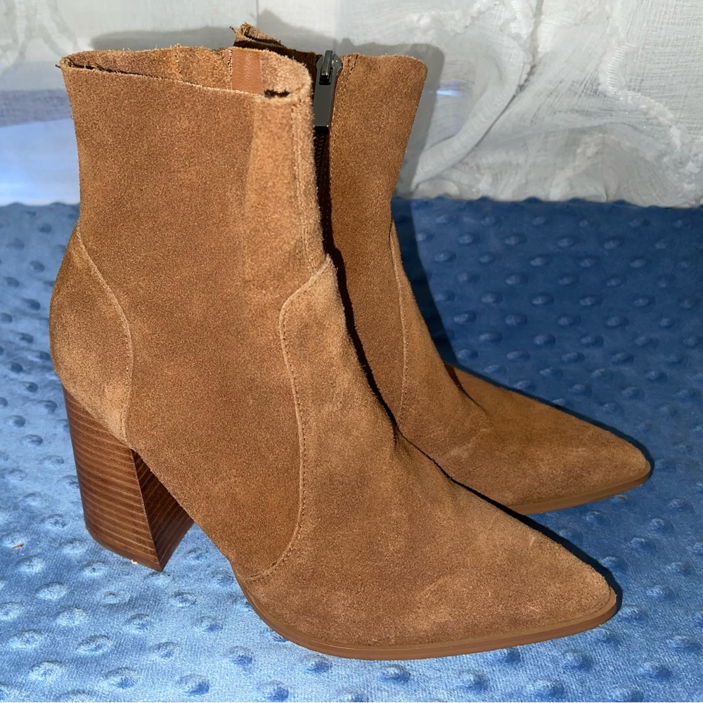 Steve Madden Tan Suede Ankle Boots